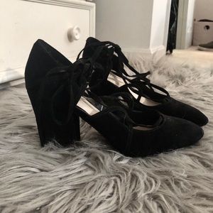 Lovely black ribbon heels